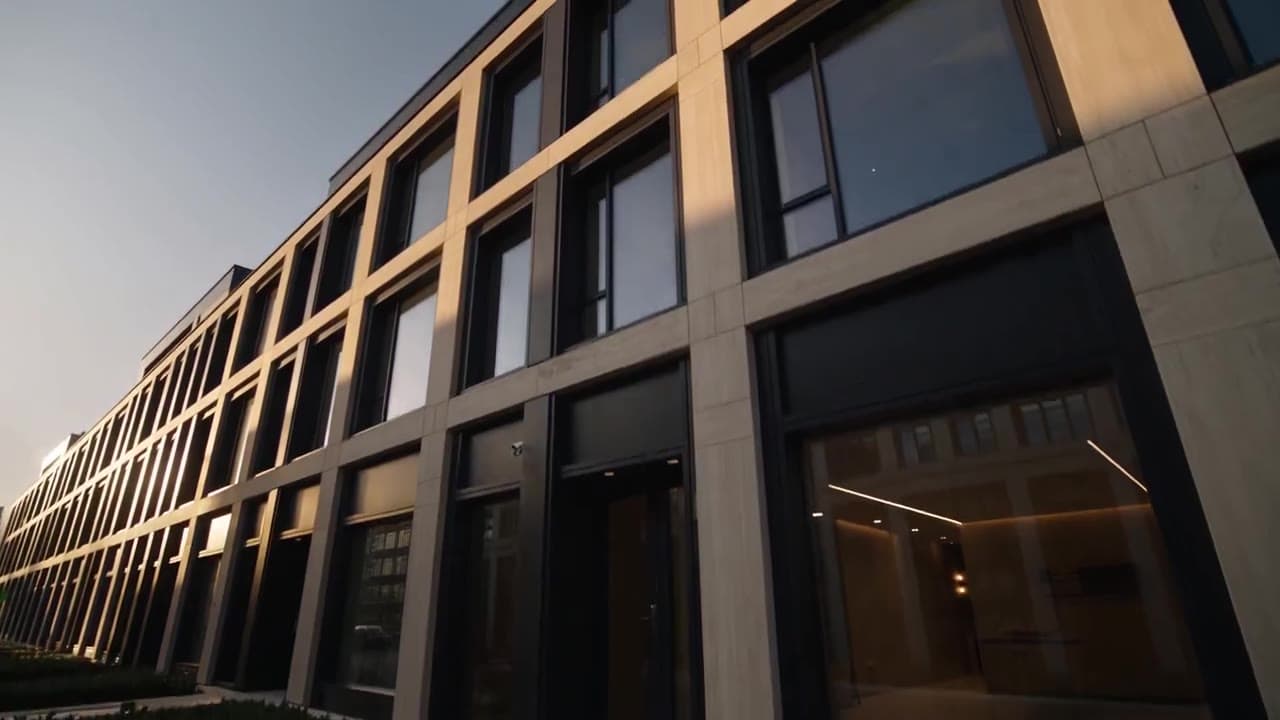 London residential building facade at dusk